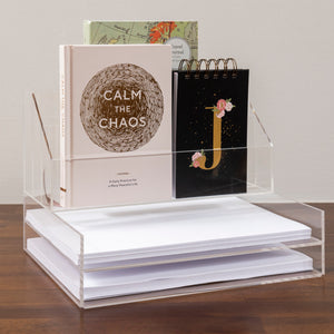 Stackable Desktop Organizer with Paper Trays