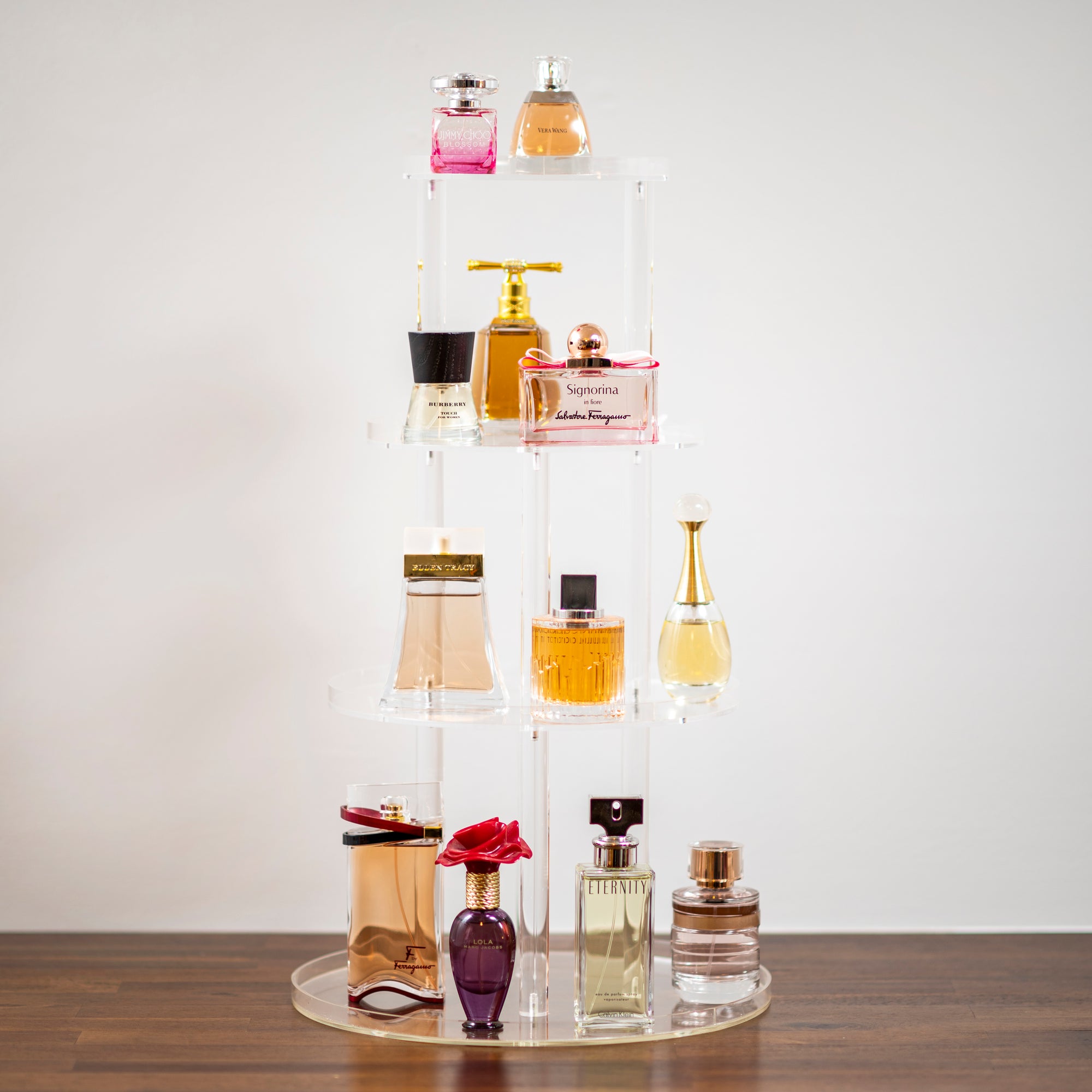 4 tiered acrylic perfume stand