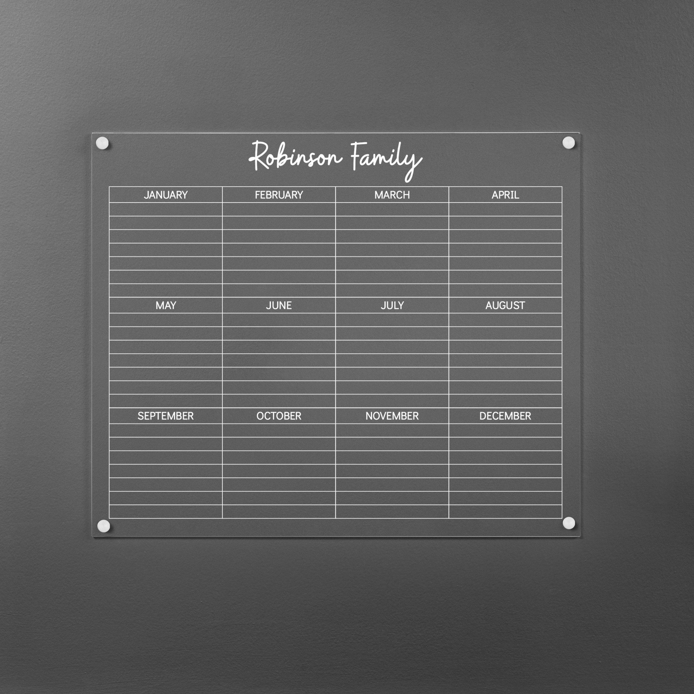 Yearly Acrylic Calendar | Calen Love® - Calen Love