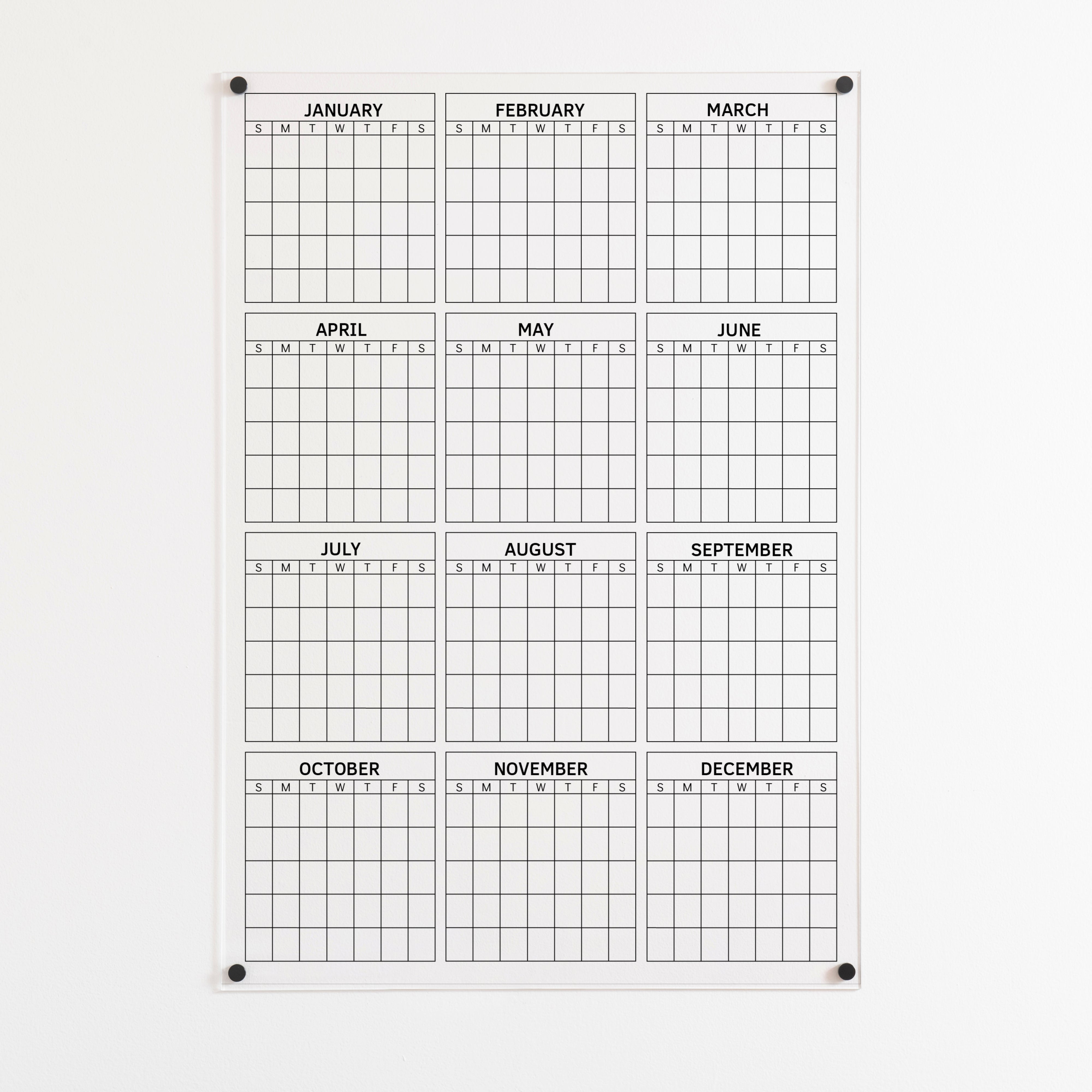 Yearly Acrylic Wall Calendar Calen Love® Calen Love