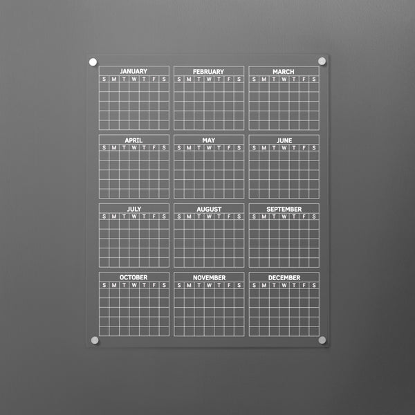 Yearly Acrylic Wall Calendar Calen Love® Calen Love