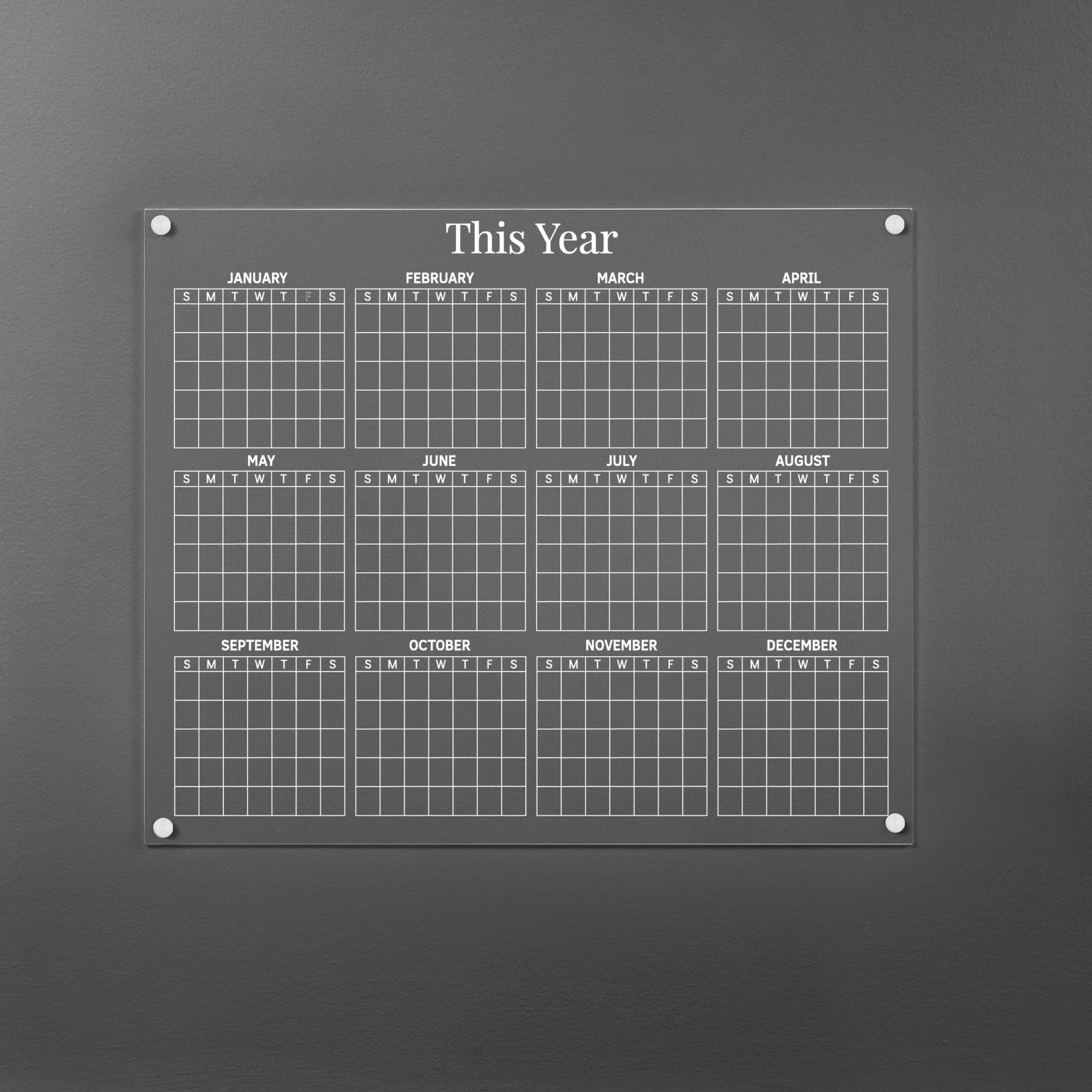 Yearly Acrylic Calendar | 307