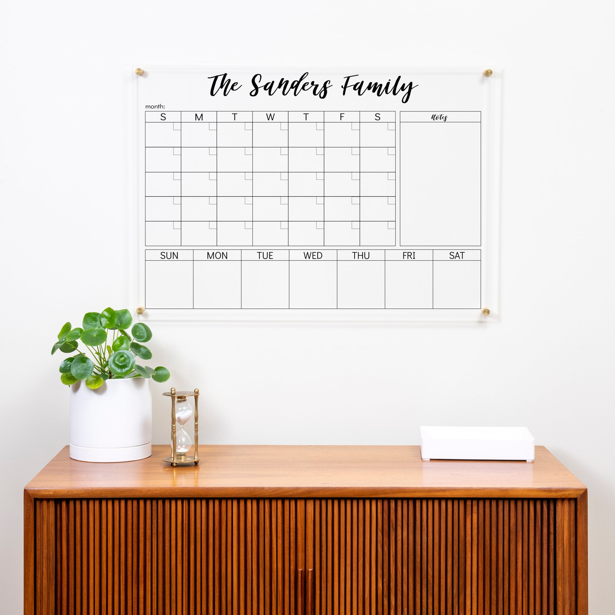 Dry Erase Personalized Acrylic Calendar Acrylic Monthly 