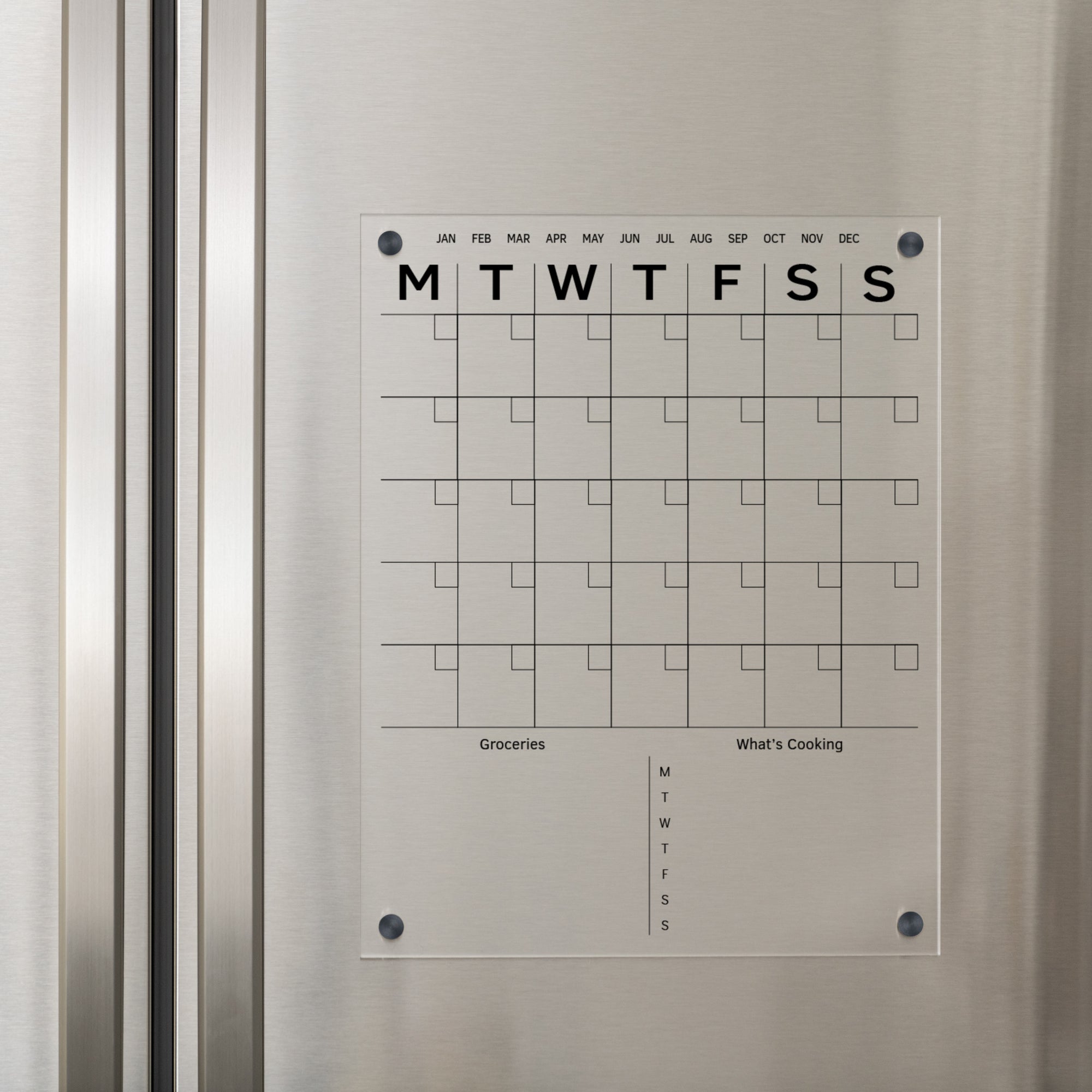 acrylic calendar on magnetic refrigerator