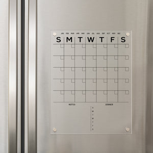 acrylic calendar on refrigerator