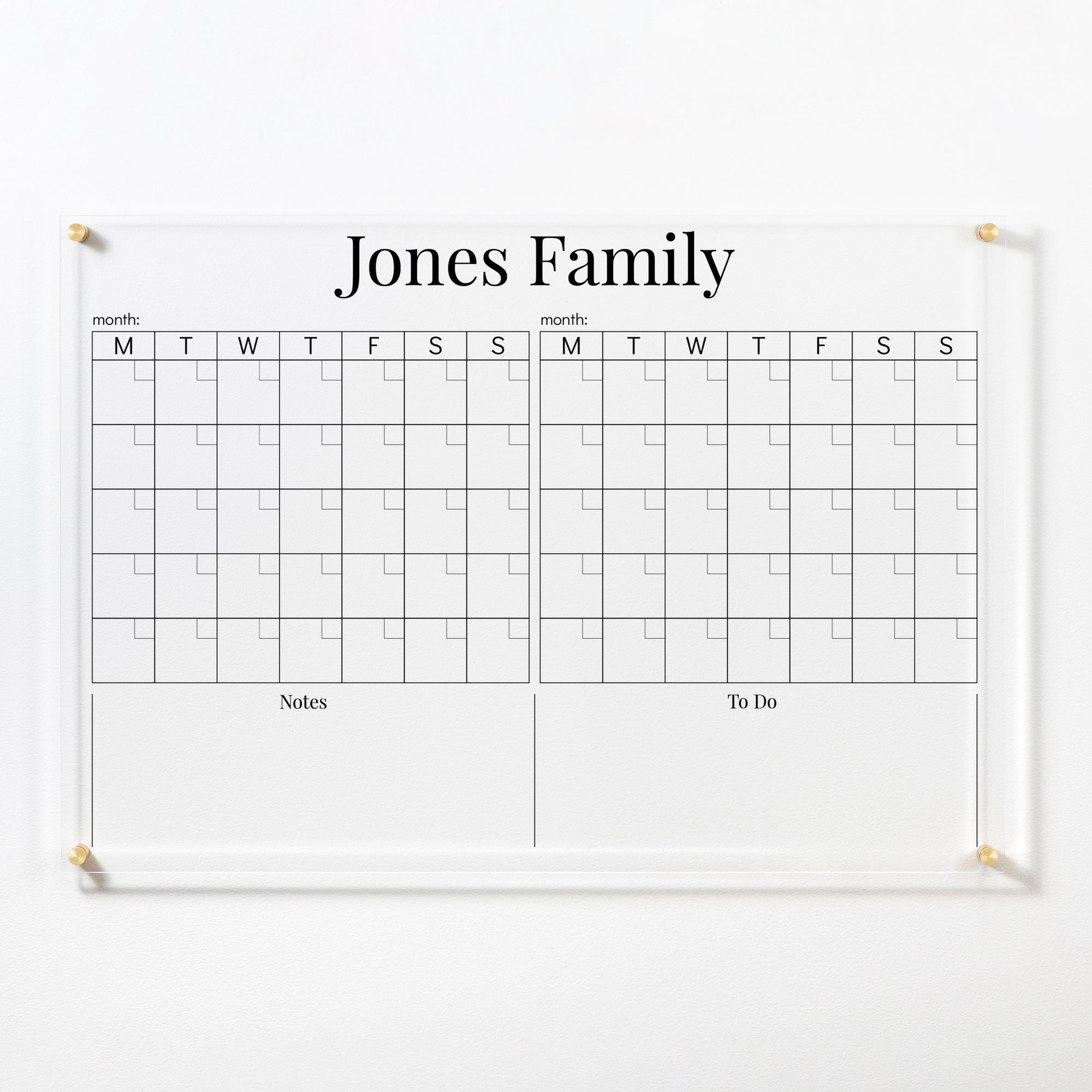 Personalized 2 Month Acrylic Calendar | 600