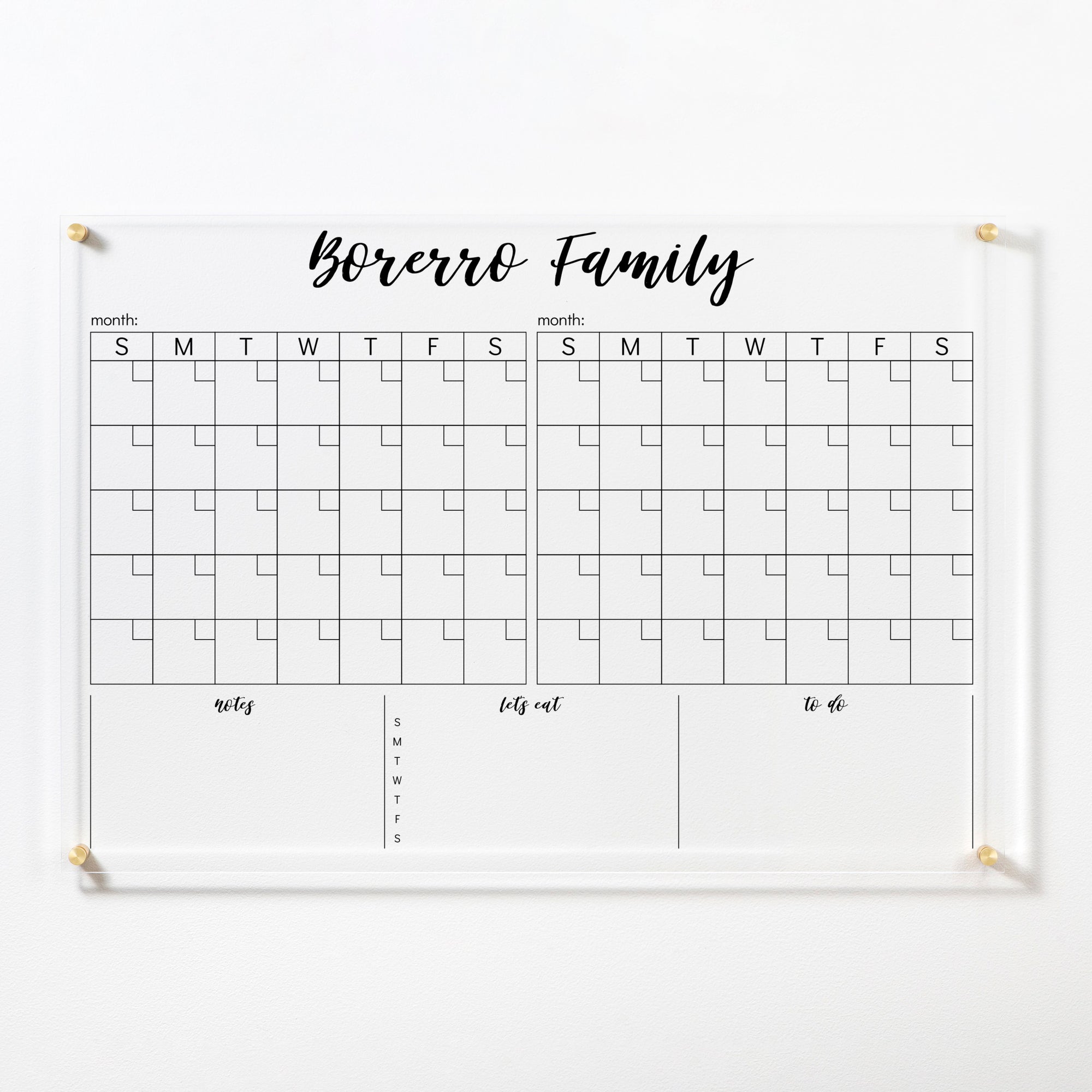 Personalized 2 Month Acrylic Calendar | 602