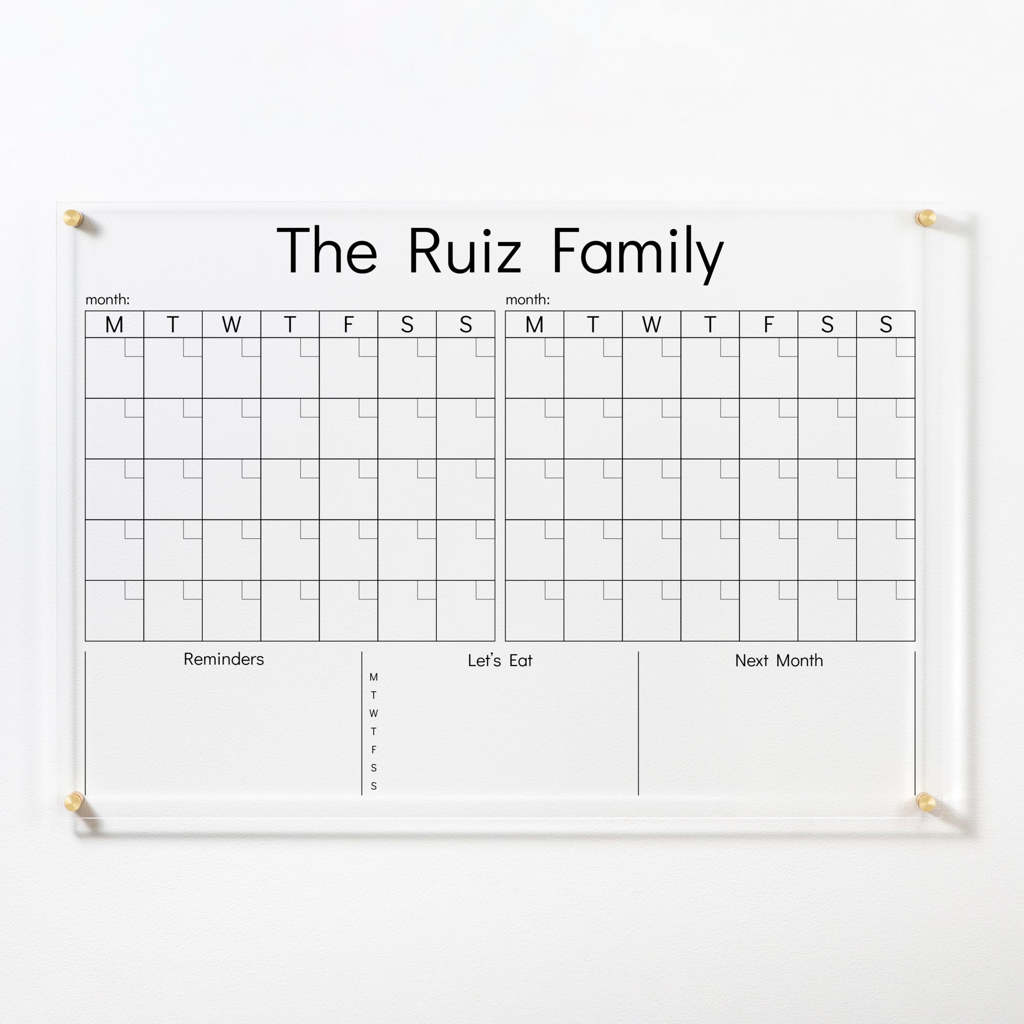 Personalized 2 Month Acrylic Calendar | 602