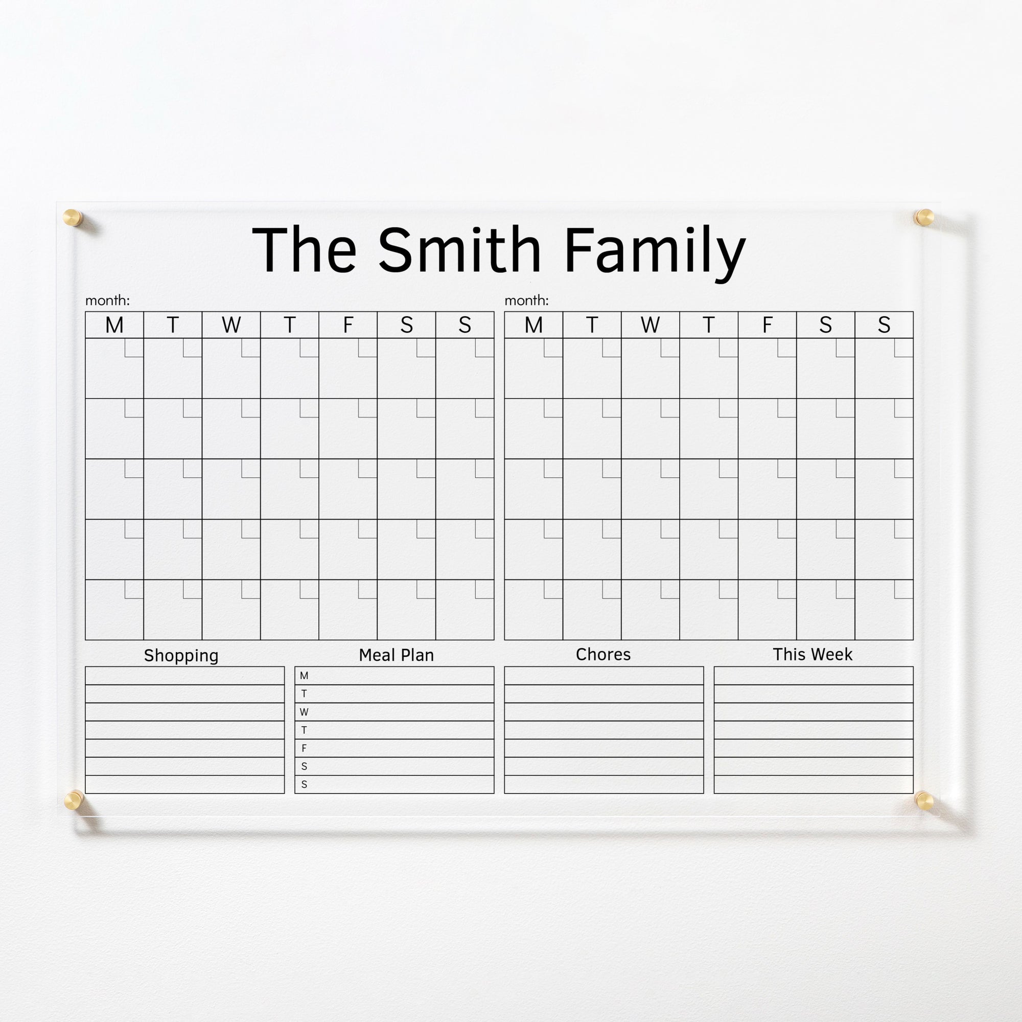 Personalized 2 Month Acrylic Calendar | 603