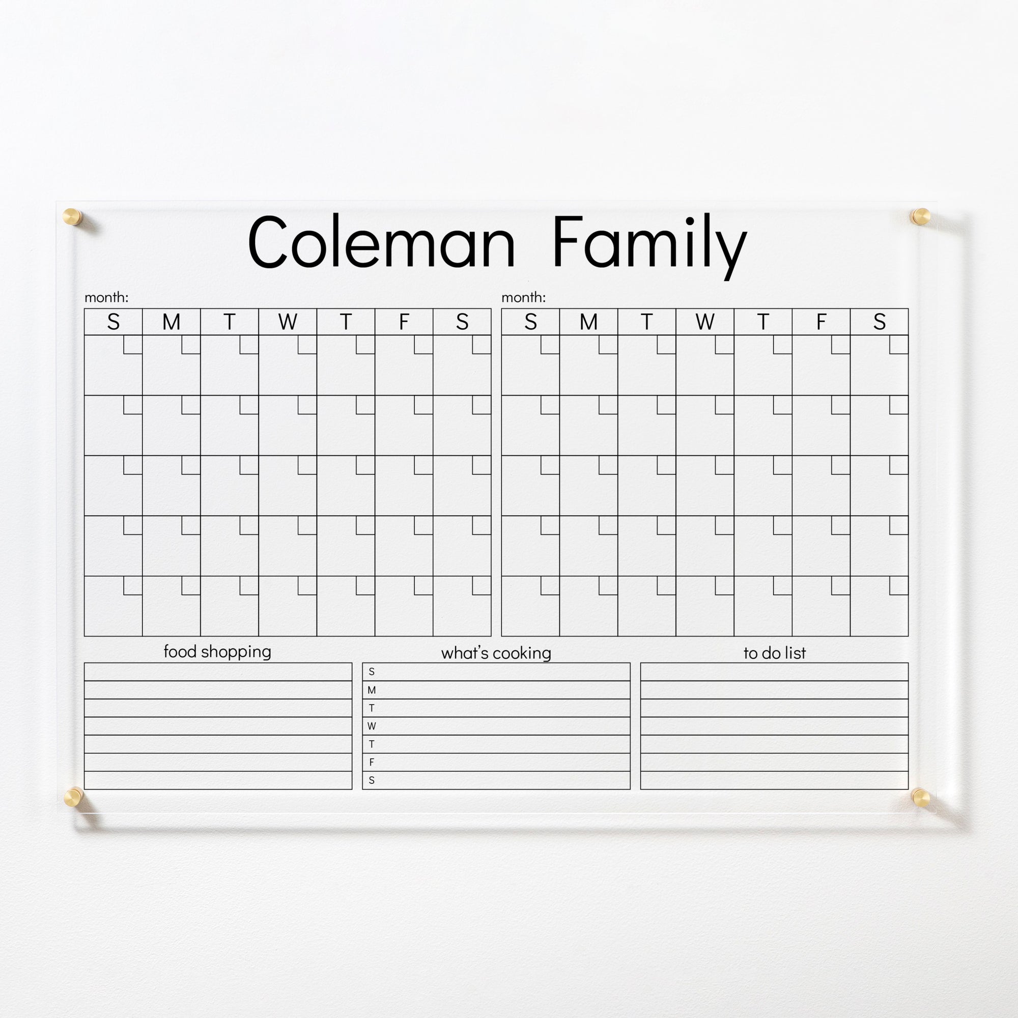 Personalized 2 Month Acrylic Calendar | 605