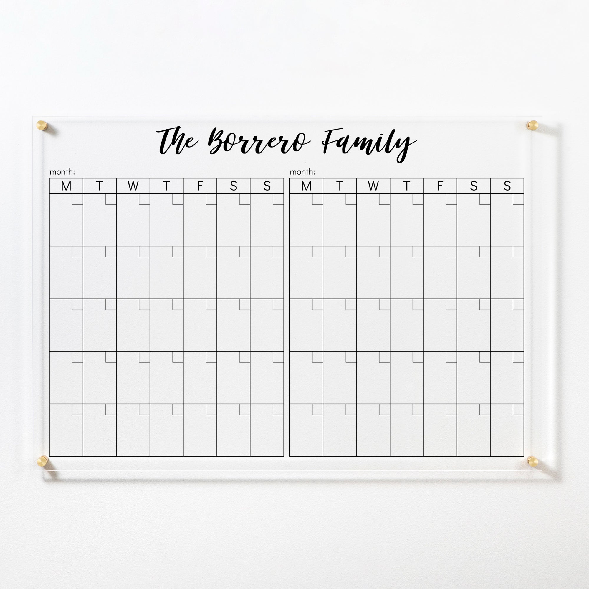 Personalized 2 Month Acrylic Calendar | 606