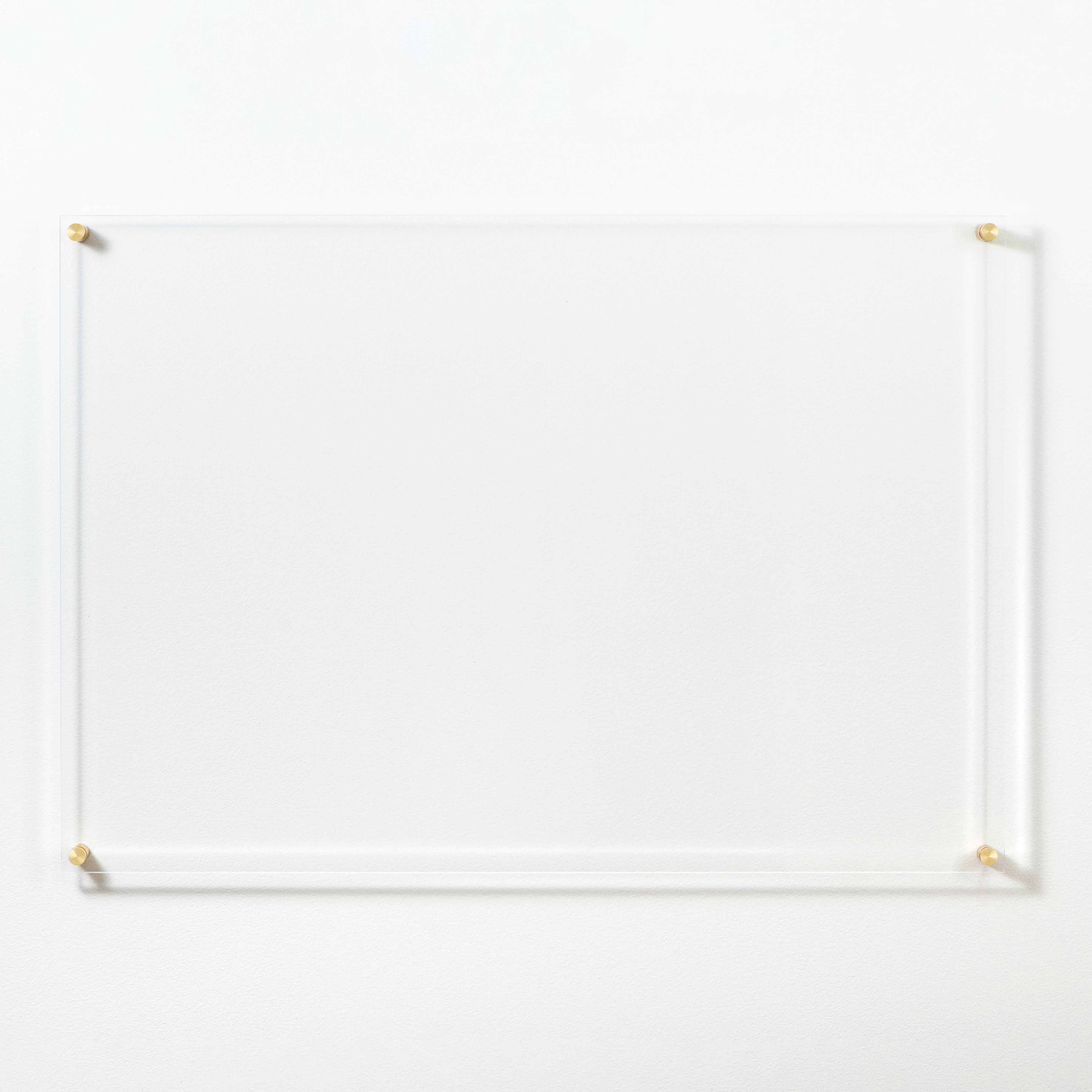 AMUSIGHT Clear Acrylic Dry Erase Board，12 X 12 Golden Non-Magnetic  Acrylic White Board for Wall，Clear Erasable Acrylic Board for Office,  School or