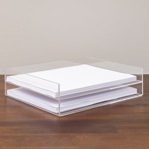 modern clear desk paper tray 