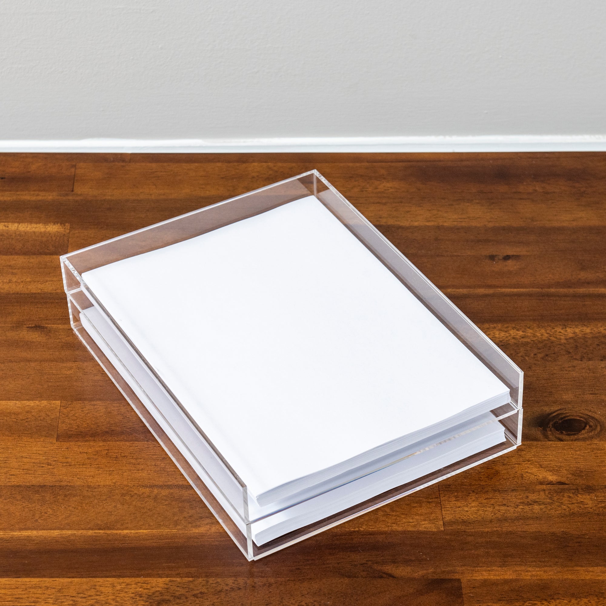 acrylic paper tray for desk organization 