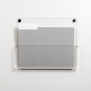 minimalistic file organizer for wall in clear acrylic