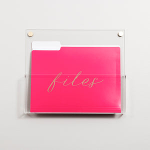 clear acrylic file folder holder for wall
