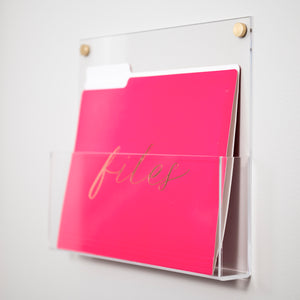 modern acrylic file holder for office wall